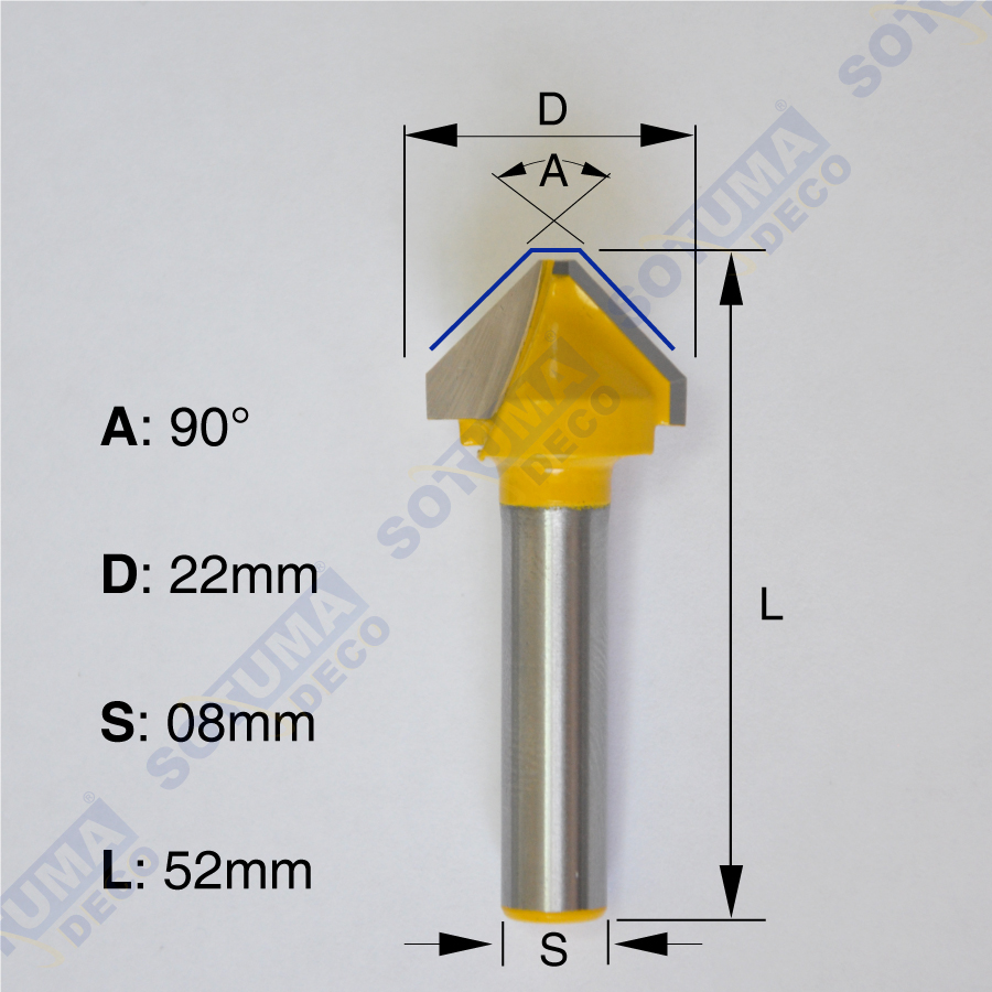 [TACP90] FRAISE DEFONCAGE ALUCOBOND 90°