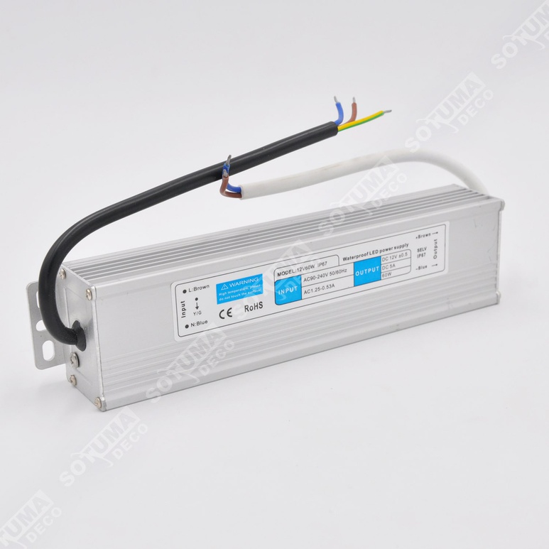 [TR12-5A-E] TRANSFORMATEUR ETANCHE 12V 3A/36W IP67 (copie)